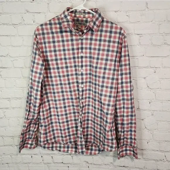 Men's Express "Fitted" longsleeve button-down shirt, size Medium - Picture 1 of 3